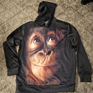 3d Monkey Hoodie Medium Unisex Pullover Hooded Sweatshirt